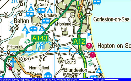 Map of Hopton Area
