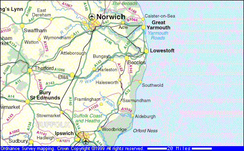 Find
                      you way to Lowestoft with this map.