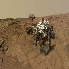 Curiosity rover on the surface of Mars