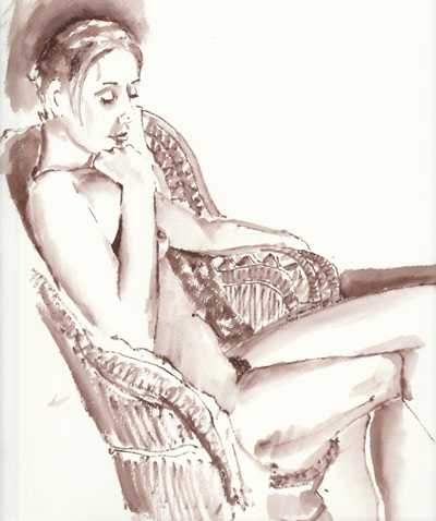 seated nude woman