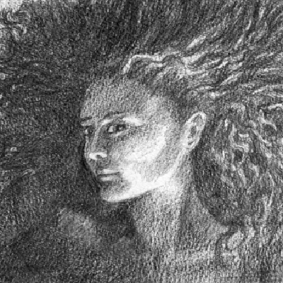 drawing portrait of young woman