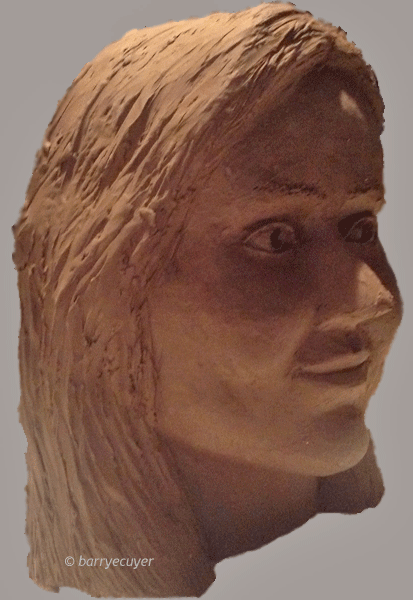 unfired clay portrait 