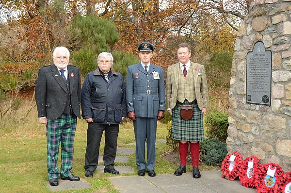 Wreaths were laid on behalf of the Lord Lt, British Legion, Moray Council, and RAF Kinloss..