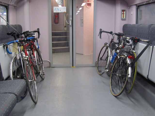Bikes on train