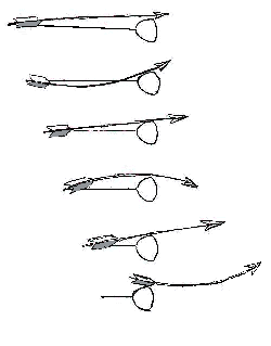 Illustration of the archer's paradox