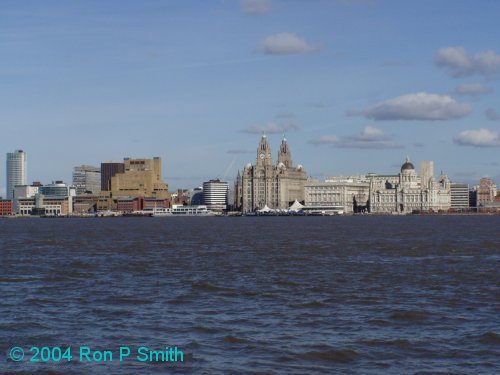 Liverpool's waterfront at the Pier Head, as seen February 2004 [Copyright Ron P Smith]